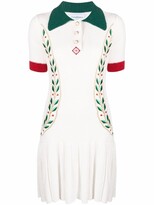 Thumbnail for your product : Casablanca Laurel Leaf cotton-blend knitted mini dress