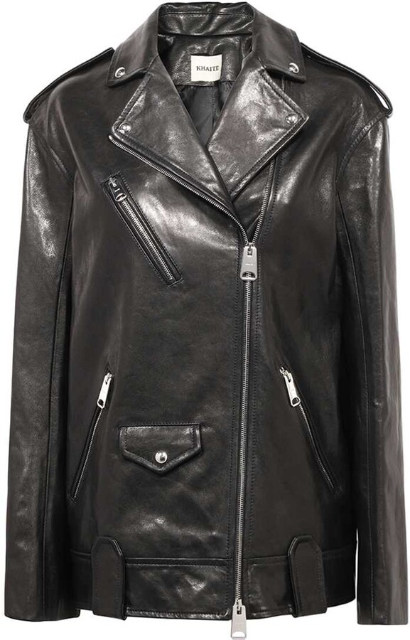 レザージャケット・コート KHAITE 'Hanson' leather biker jacket Khaite Hanson Leather Jacket | Saks Fifth Avenue