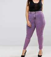 Thumbnail for your product : ASOS Curve Rivington High Waist Denim Jeggings In Pink Acid Wash