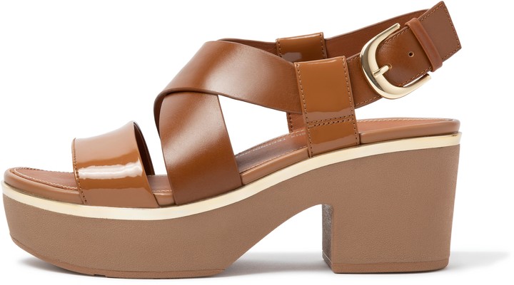 FitFlop Pilar Patent-Mix Back-Strap Platform Sandals - ShopStyle