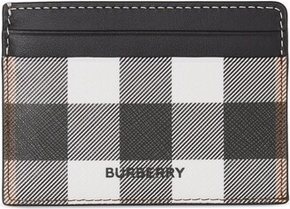 BURBERRY Calfskin Leopard Print Mini Jody Chain Card Case Black