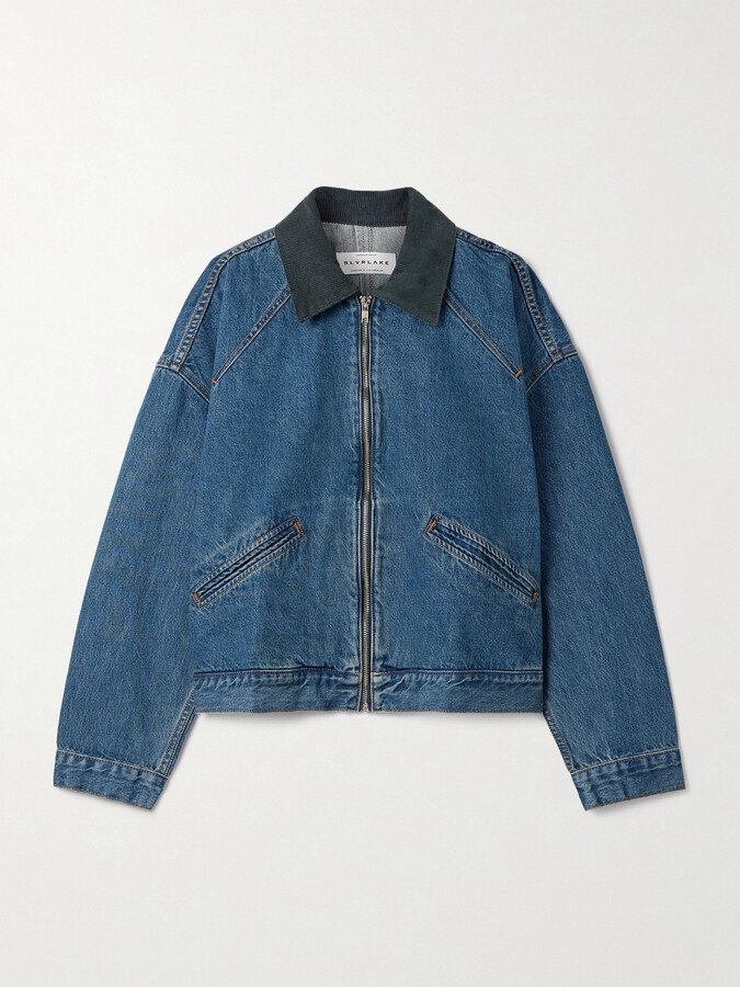 SLVRLAKE Camden Corduroy-trimmed Denim Jacket - Blue