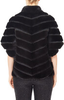 Thumbnail for your product : Zac Posen Mink Chevron Cape with Suede Inserts