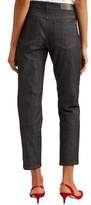 Thumbnail for your product : VVB Piped Cropped High-rise Tapered Jeans