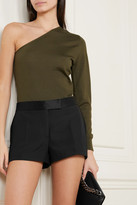 Thumbnail for your product : Tom Ford Silk Satin-trimmed Wool-blend Shorts - Black