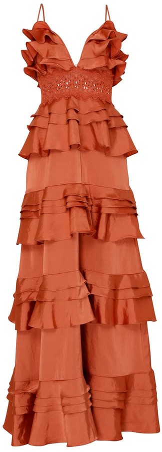 rust colored maxi dress