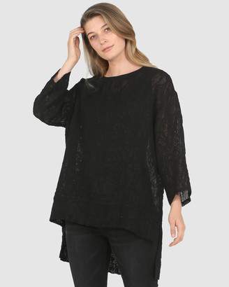 Faye Black Label - Women's Black Workwear Tops - Alison Top - Size One Size, 10 at The Iconic
