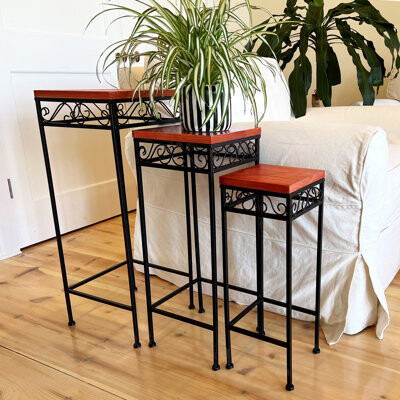 Red Barrel Studio 3 Piece Wood Top Nesting Table Set