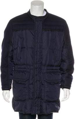 Moncler Mixed-Media Arvier Down Coat