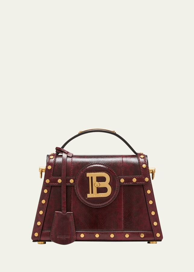 Balmain B Buzz Python-Embossed Top-Handle Bag