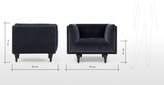 Thumbnail for your product : Connor Armchair, Navy Cotton Velvet