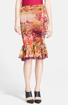 Thumbnail for your product : Jean Paul Gaultier Floral Print Ruffled Hem Skirt
