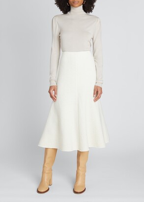 Chloé Wool A-line Midi Skirt