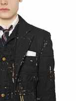 Thumbnail for your product : Thom Browne Destroyed Piping Wool Canvas Jacket