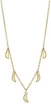 Thumbnail for your product : Celara 14K Yellow Gold Diamond Crescent Moon Charm Necklace