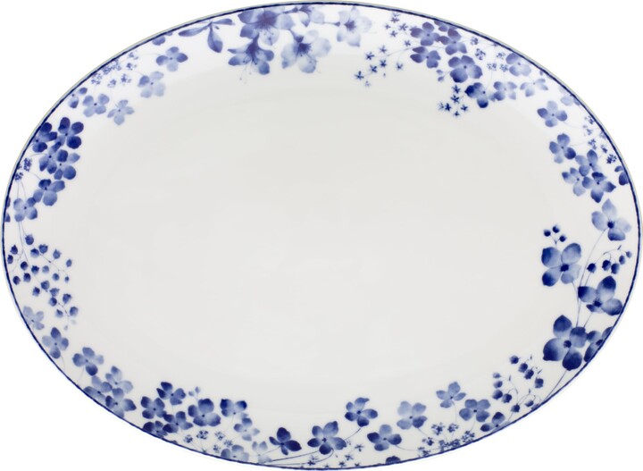 Noritake Bloomington Road Blue Oval Platter, 14"