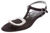Thumbnail for your product : Roger Vivier Buckle-Accented Thong Sandals Black Buckle-Accented Thong Sandals