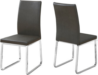 Latitude Run Dining Chair, Set Of 2, Side, Upholstered, Kitchen, Dining Room Leather Look Metal, Contemporary, Modern