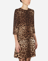 Thumbnail for your product : Dolce & Gabbana Short Leopard Print Dress In Double Crepe
