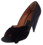 Thumbnail for your product : Lanvin Wool Peep-Toe Pumps Grey Wool Peep-Toe Pumps