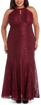 Night Way Nightway Plus Size Glitter Lace Gown - ShopStyle