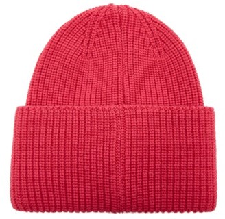 Moncler Velvet-logo Wool Beanie Hat - Pink
