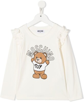 MOSCHINO BAMBINO Teddy Bear ruffle-trim T-Shirt
