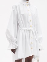 Thumbnail for your product : Halpern Tie-cuff Cotton-poplin Shirt Dress - White