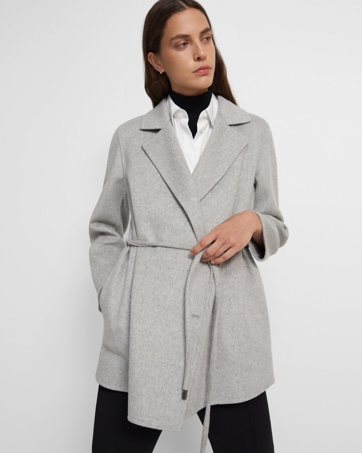 Theory Double-Breasted Clairene Jacket in Double-Face Wool-Cashmere ...