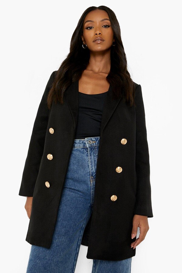 petite navy wool coat