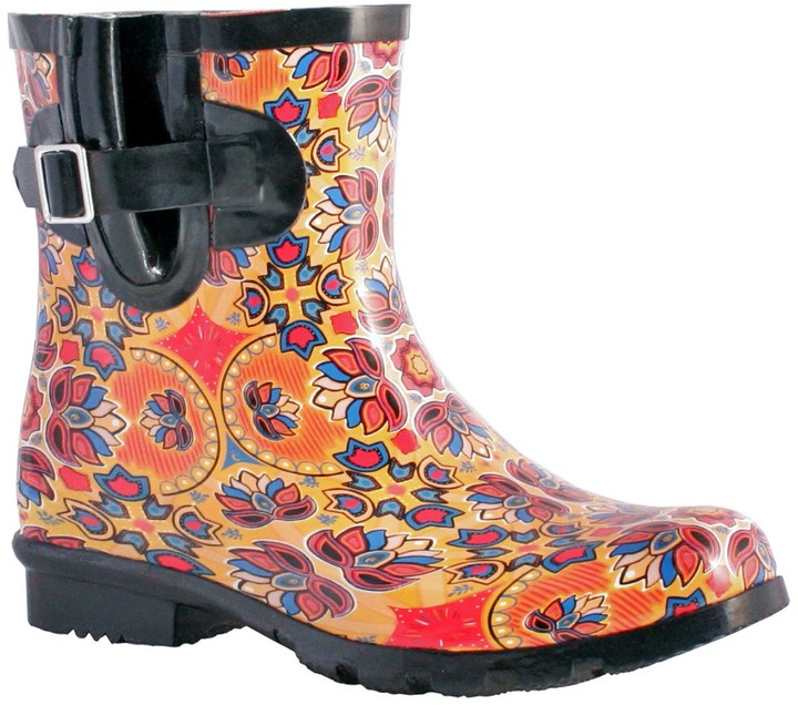womens orange rain boots
