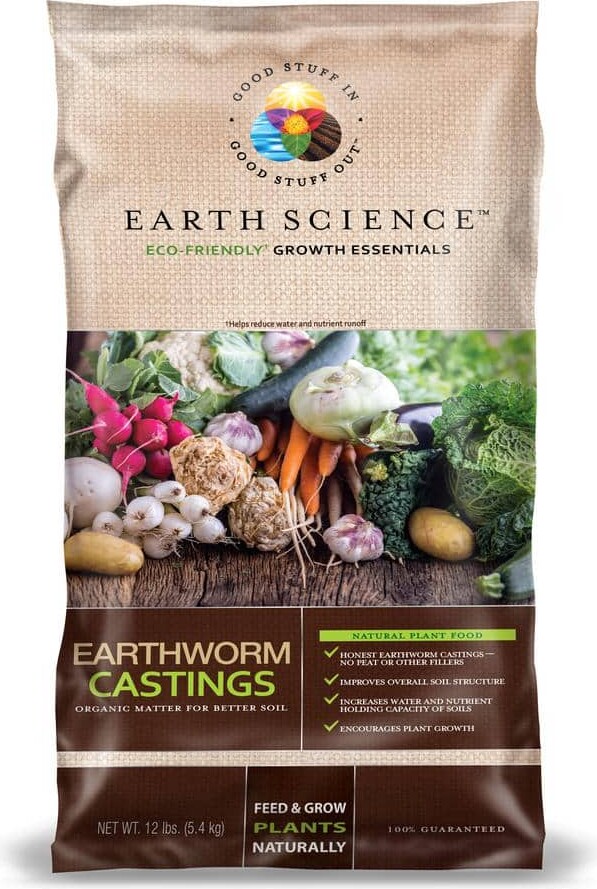 Earth Science 12 lbs. Organic All-Purpose Earthworm Castings 100% Vermicompost