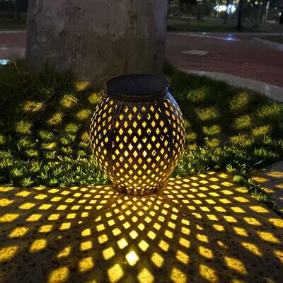Solar Lantern Hanging Light LED Yard outdoor Patio Garden Lamp Waterproof O5C9 
