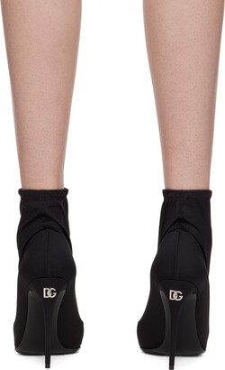 Dolce & Gabbana Black Kim Kardashian Edition Stretch Jersey Boots