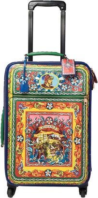 Dolce & Gabbana Multicolor Teatro Dei Pupi Print Leather Four Wheel Luggage  60cm - ShopStyle