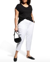 Thumbnail for your product : Eileen Fisher Organic Cotton-Hemp High-Waist Tapered Ankle Pants
