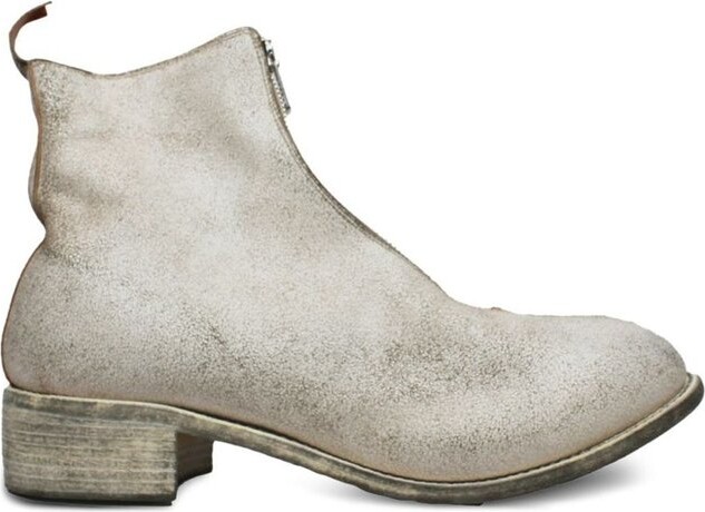 Guidi Zip-Up Block Heel Ankle Boots