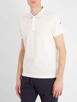 Thumbnail for your product : Moncler Contrast Reverse Collar Cotton Pique Polo Shirt - Mens - White
