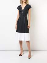 Thumbnail for your product : Carolina Herrera contrast stitching cap sleeve dress