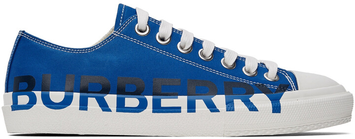 Burberry Blue Logo Print Sneakers - ShopStyle