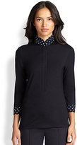Thumbnail for your product : Akris Punto Dot-Print Trimmed Top
