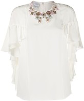 Thumbnail for your product : Giambattista Valli Embellished Ruffled Top