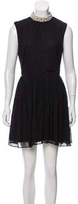 Rachel Zoe Mini Embellished Dress Black Mini Embellished Dress