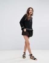 Thumbnail for your product : Moon River Trim Raglan Top