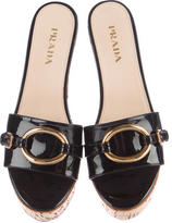 Thumbnail for your product : Prada Patent Leather Slide Sandals