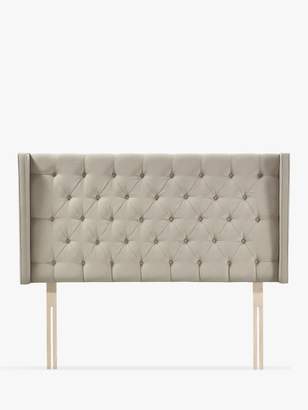 John Lewis & Partners Natural Collection Harlow Strutted Headboard, King Size, Canvas Pebble