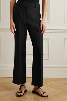 Nili Lotan Corette Cropped Wool And Silk-blend Crepe Straight-leg Pants -  Black - ShopStyle