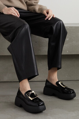 ＊Roger Vivier＊ Viv' Rangers レザーミュール 関税・送料込み Roger Vivier Viv Ranger Embellished Patent-leather Loafers