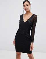 lipsy lace corset bodycon dress