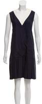Thumbnail for your product : Prada Pleated A-Line Dress Navy Pleated A-Line Dress